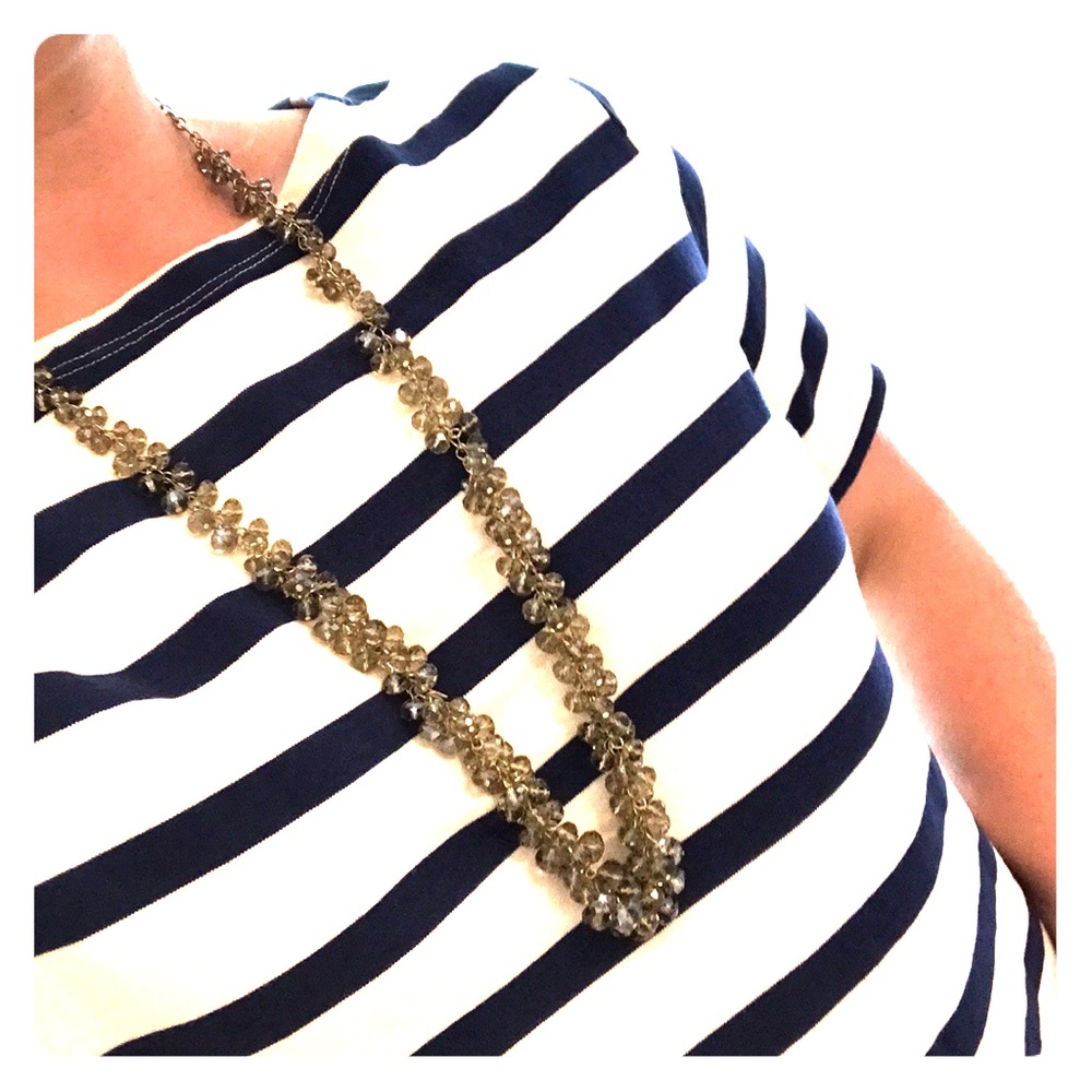 Long necklace with smoky gray stones